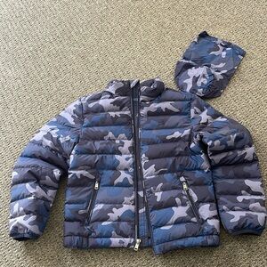 Polo Ralph Lauren Kids Packable Jacket Blue Black Camo pouch 8